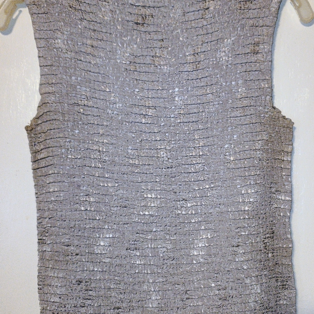 Chic Textured Women's Blouse in Gray